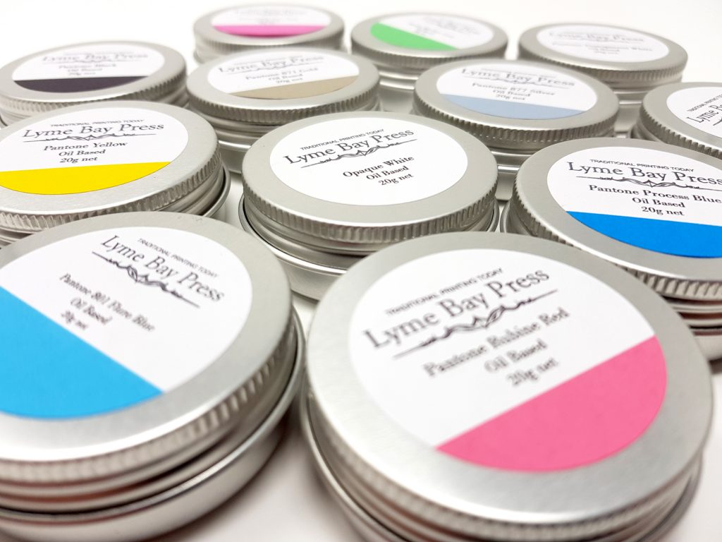 Oil Based Ink 100g Tin Pantone Reflex Blue Lyme Bay Press