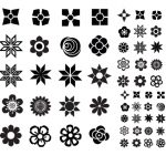 Letterpress Flower icons