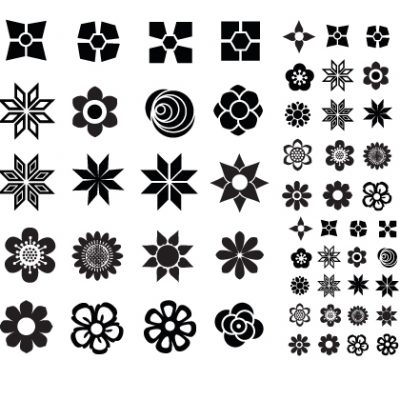 Letterpress Flower icons