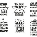 Letterpress motivational Sayings